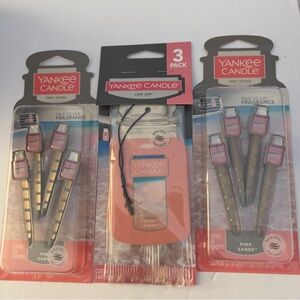 Yankee Candle Pink Sands Air Freshener Lot 2 Vent 8 Sticks 1 Car Jar 3 Pack
